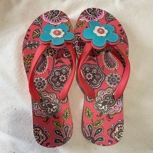 Vera Bradley flip flops, size 7-8